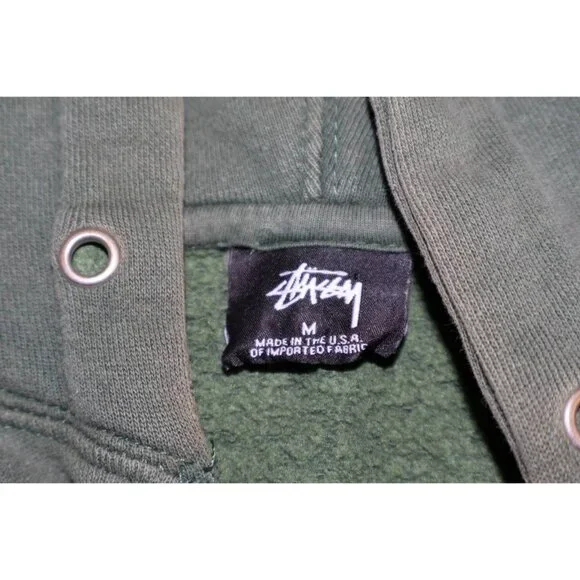 Stussy International Billiards Hoodie Mens Size Medium M Pullover Green Pullover